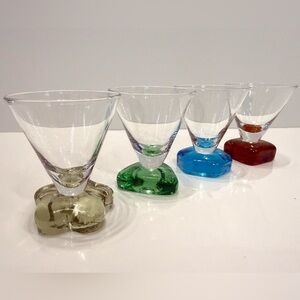 Vintage Mid-Century Modern Aperitif / Cocktail Glasses – Set of 4 – 3” Tall